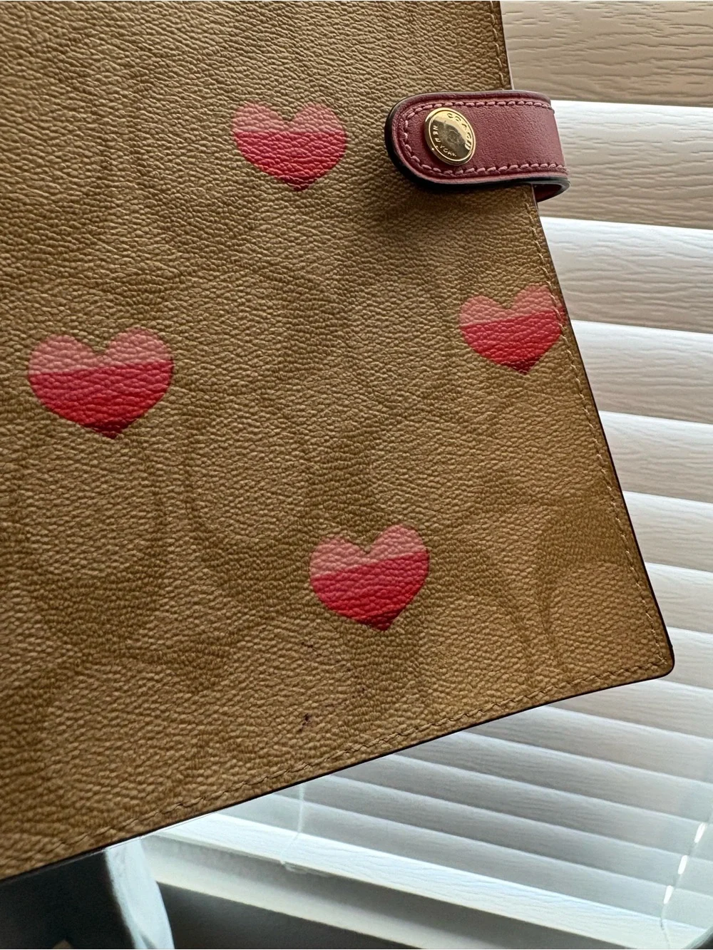 Coach heart notebook cover with notebook